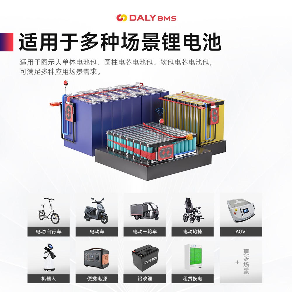 达锂BMS | H系列智能软件保护板｜防水升级+三端智控｜小体积易安装｜100mA高效均衡｜40A/60A  | 3~16S多兼容