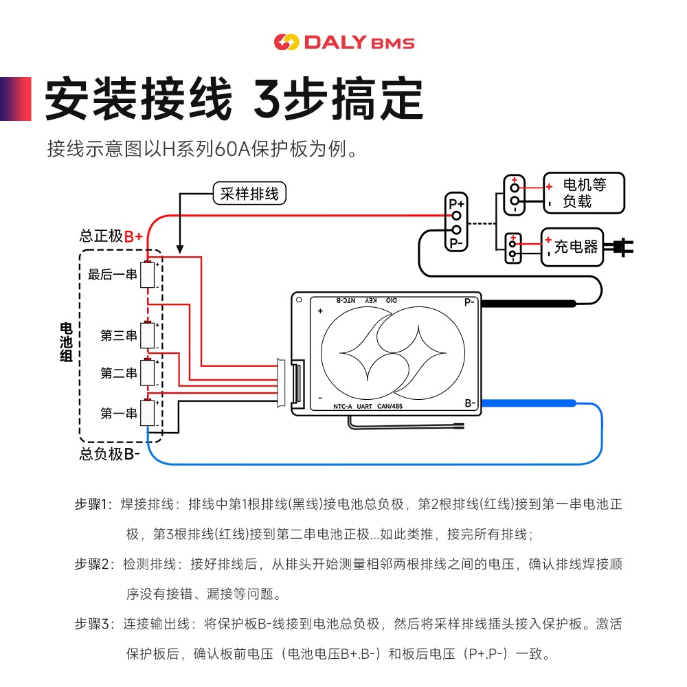 达锂BMS | H系列智能软件保护板｜防水升级+三端智控｜小体积易安装｜100mA高效均衡｜40A/60A  | 3~16S多兼容