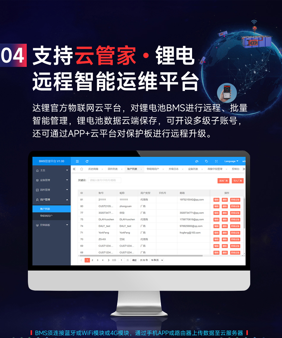 达锂BMS | M系列智能软件保护板｜防水并联升级｜150A/200A大电流｜三端智控｜多场景适配