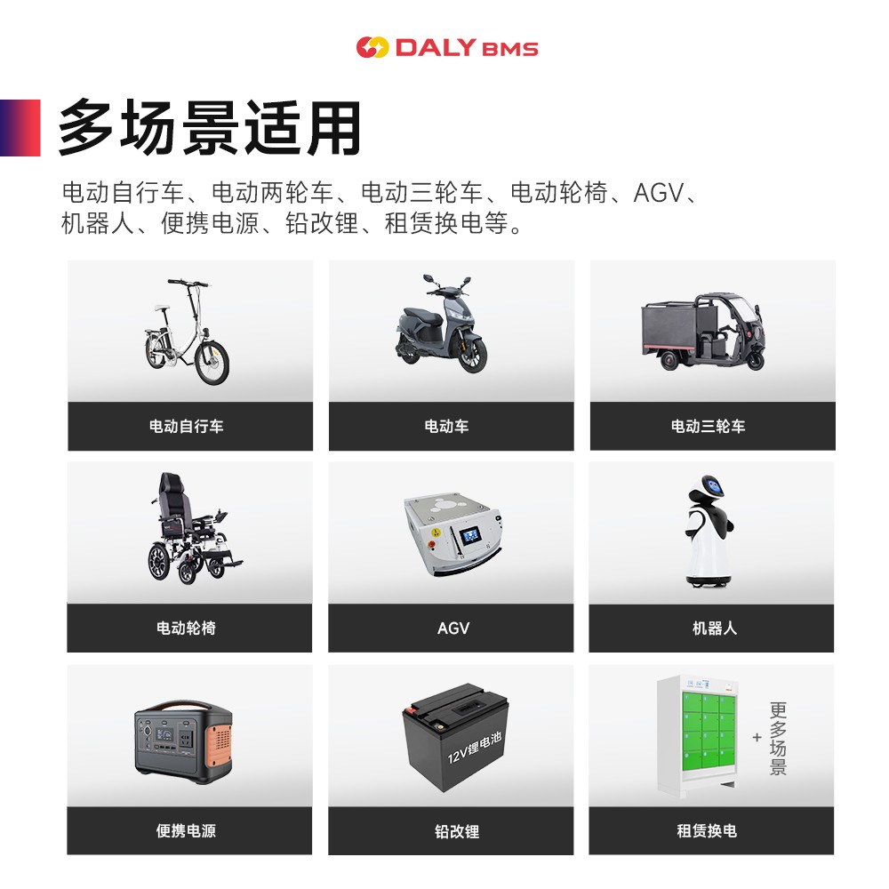 达锂BMS | K系列智能软件保护板｜防水并联升级｜3~24S｜40/60/100A多档电流｜三端智控｜铅改锂/租赁换电