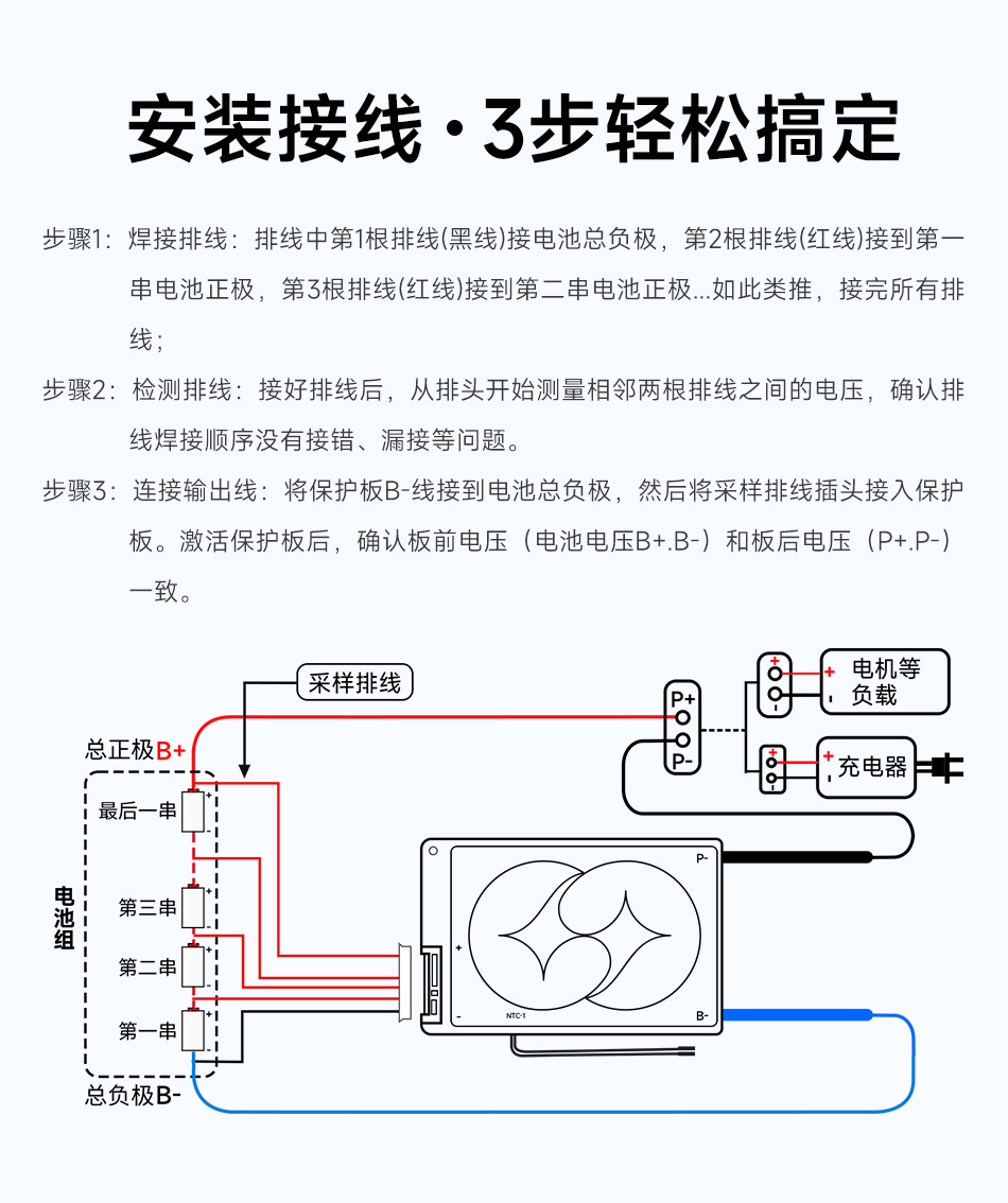 达锂BMS | H系列硬件保护板｜注胶防水抗大电流｜40A/60A高效输出｜316S全兼容｜轻量低温升