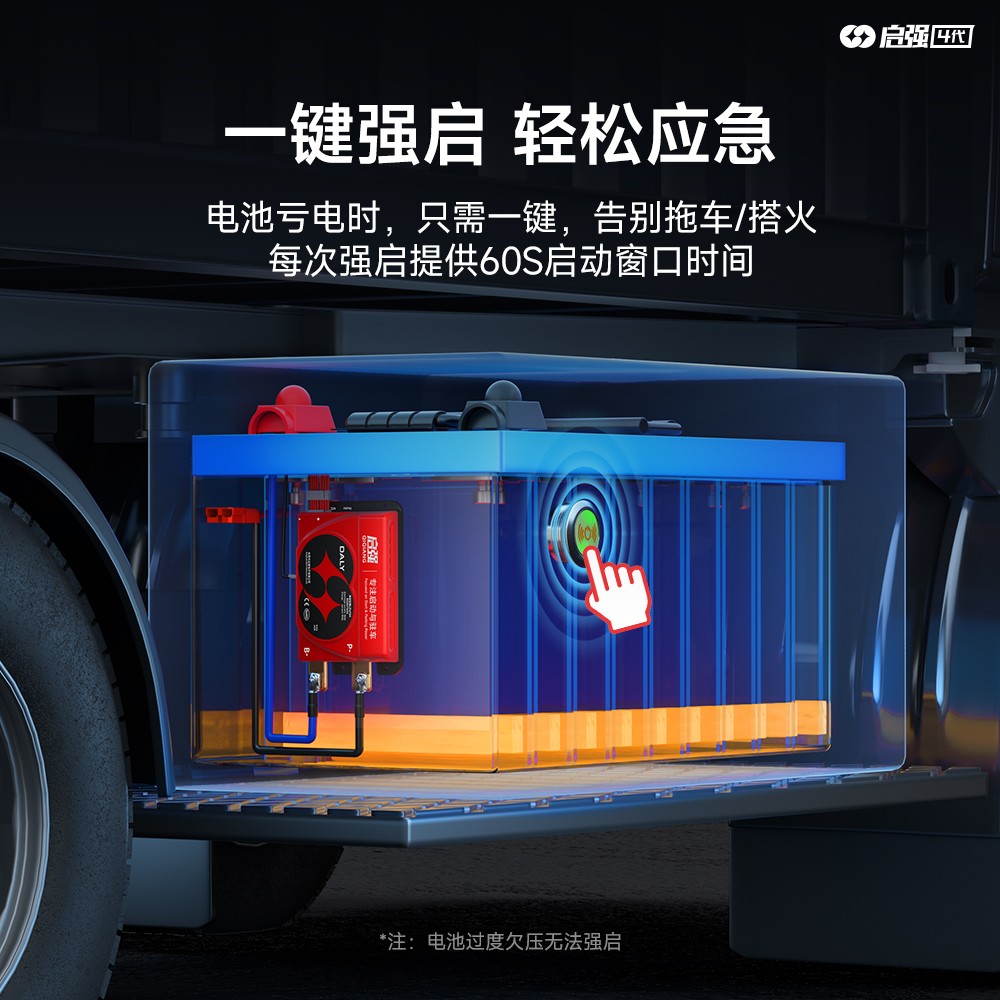 达锂BMS | 启强4代卡车专用保护板｜60秒极速强启｜2000A峰值抗流｜12V/24V｜专利防水+智控加热｜钠电定制