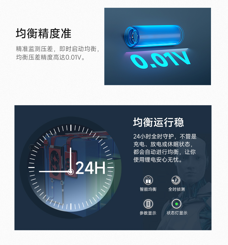 达锂主动均衡模块｜国家专利技术｜1A高效均衡｜3~24S全兼容｜多场景适配