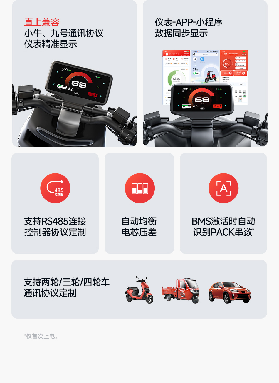 达锂Y系列软件小黑板 | 4~24S智能兼串BMS | 小牛/九号直上兼容 | 蓝牙APP智控+自动均衡 | 30~120A