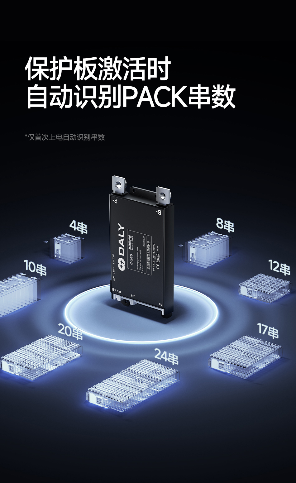 达锂Y系列软件小黑板 | 4~24S智能兼串BMS | 小牛/九号直上兼容 | 蓝牙APP智控+自动均衡 | 30~120A